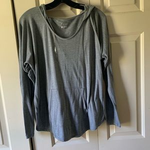 grey hooded sweater